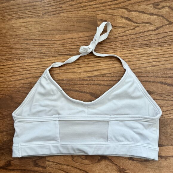 Gymshark Halter Neck Ruched Sports Bra White - Picture 3 of 3